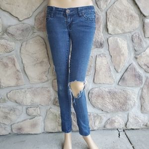 TAYLOR | Delia's Distressed Low Rise Skinny Jeans